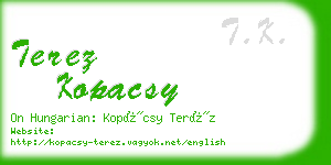 terez kopacsy business card